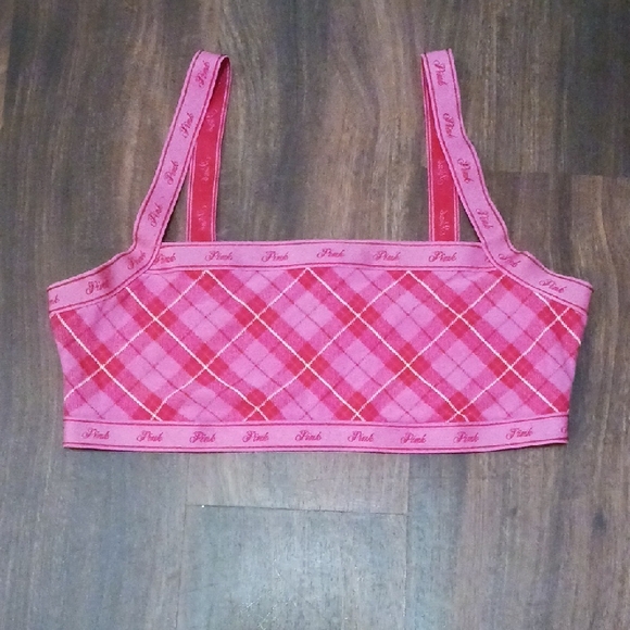 PINK Victoria's Secret Red Plaid Bandeau - Picture 2 of 5